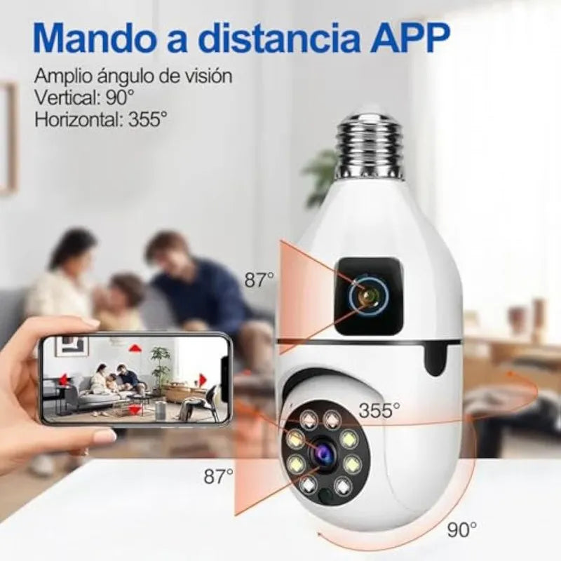 Cámara de Seguridad WiFi 360° con Doble Lente