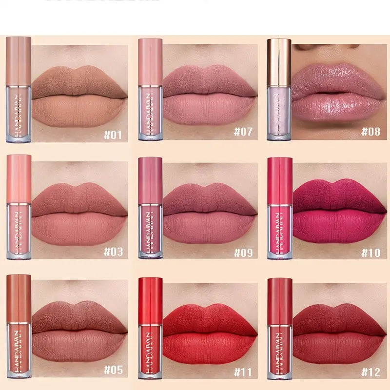 Kit de 12 Labiales Hidratantes con Brillo – Acabado Sexy & Brillante